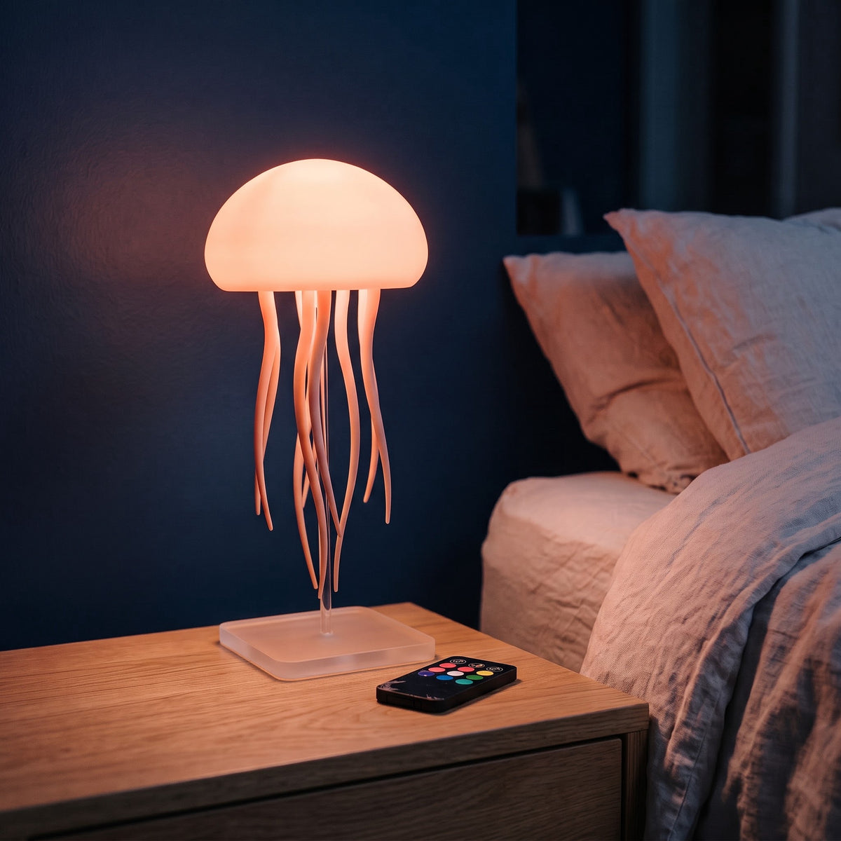 SEC | regalo - Aurelume lamp on a nightstand next to the bed