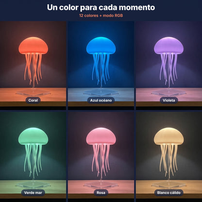 ES | La lámpara Aurelume en seis colores: coral, azul océano, violeta, verde mar, rosa y blanco cálido